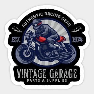 Vintage Garage Racing Gear Motorcycle Design Sticker